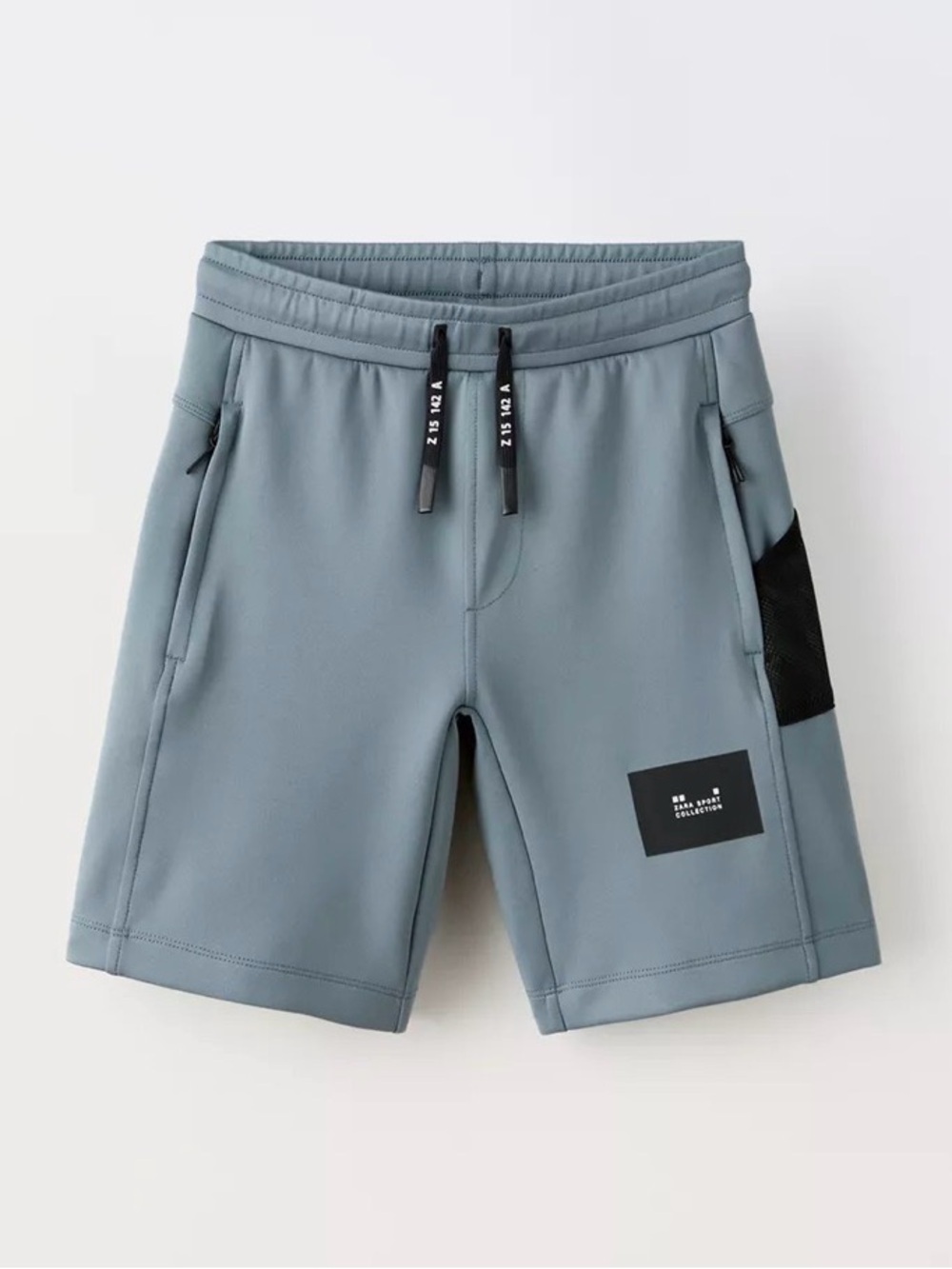 ZARA Boys Sport Shorts Gray Athletic Mesh Pocket Drawstring Size 9